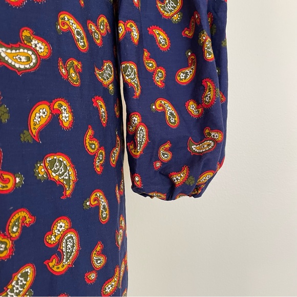 Vintage 70s Paisley Corset Empire Waist Maxi Dress - Picture 5 of 7